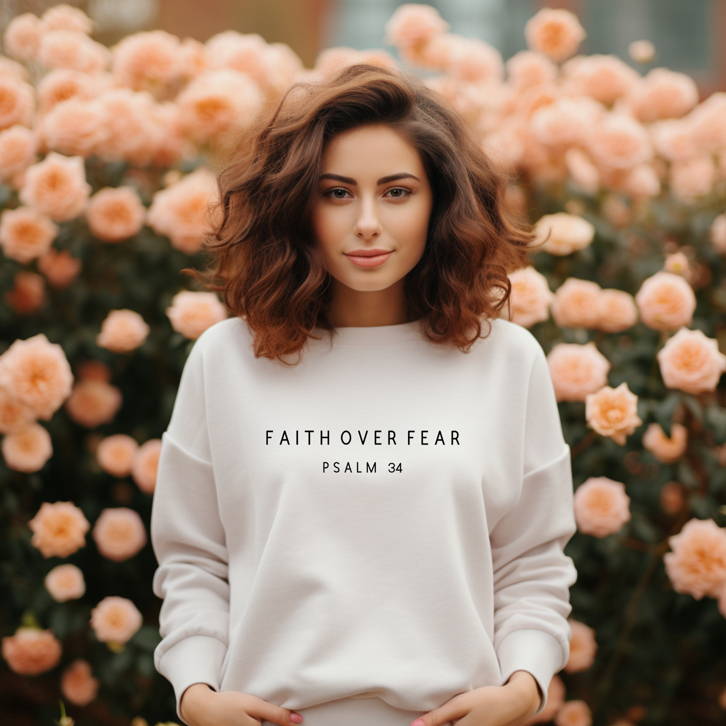 FAITH OVER FEAR Sweatshirt, Christian Sweatshirt, Scripture Sweatshirt, faith sweater