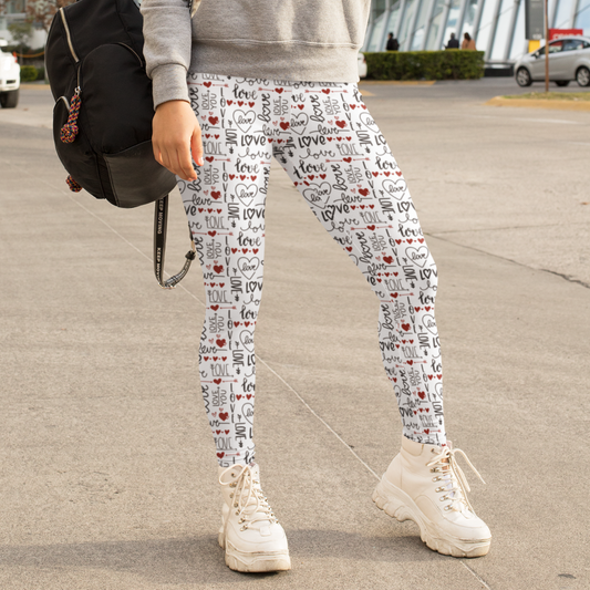 Love and Red Hearts | Leggings