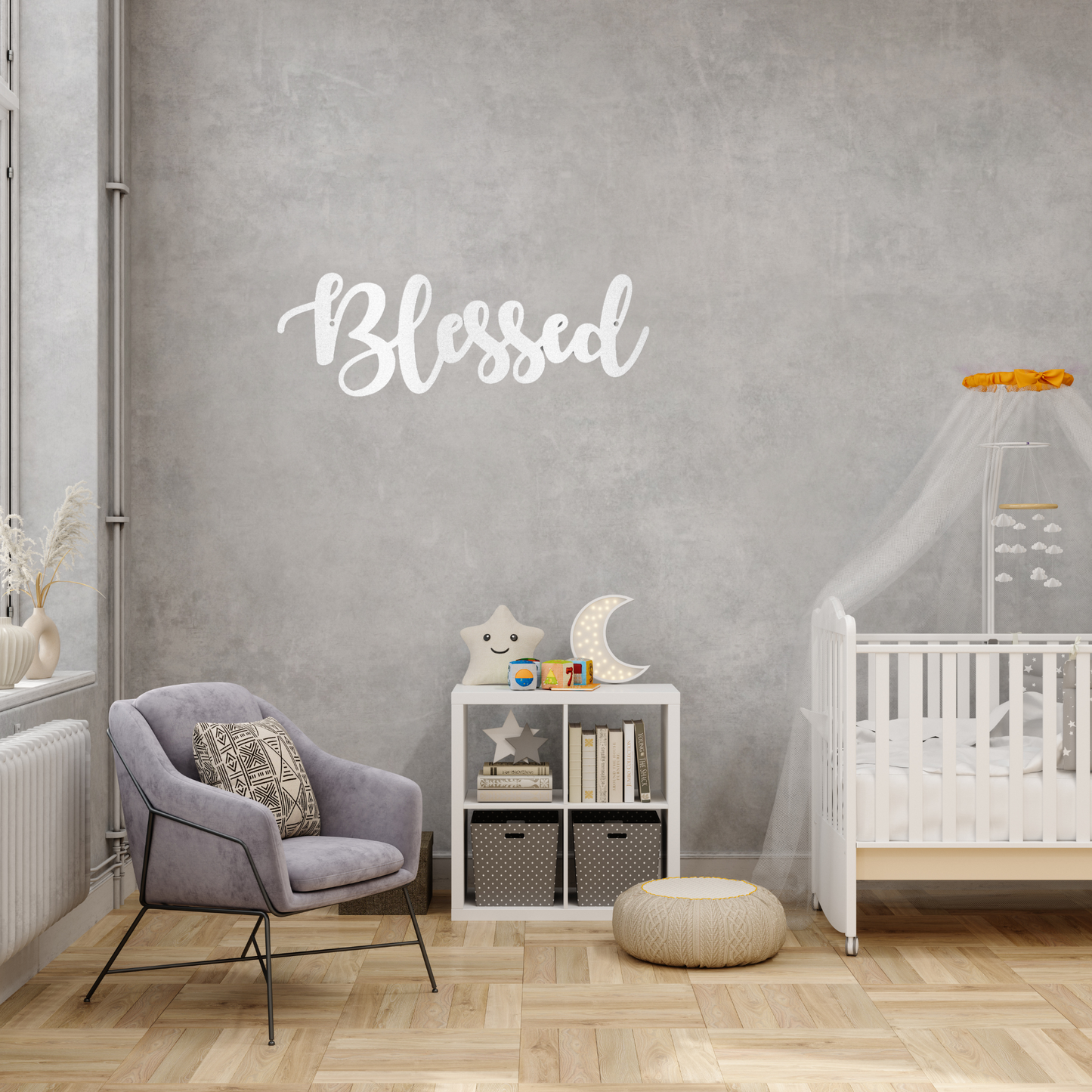 Blessed Script - Steel Sign