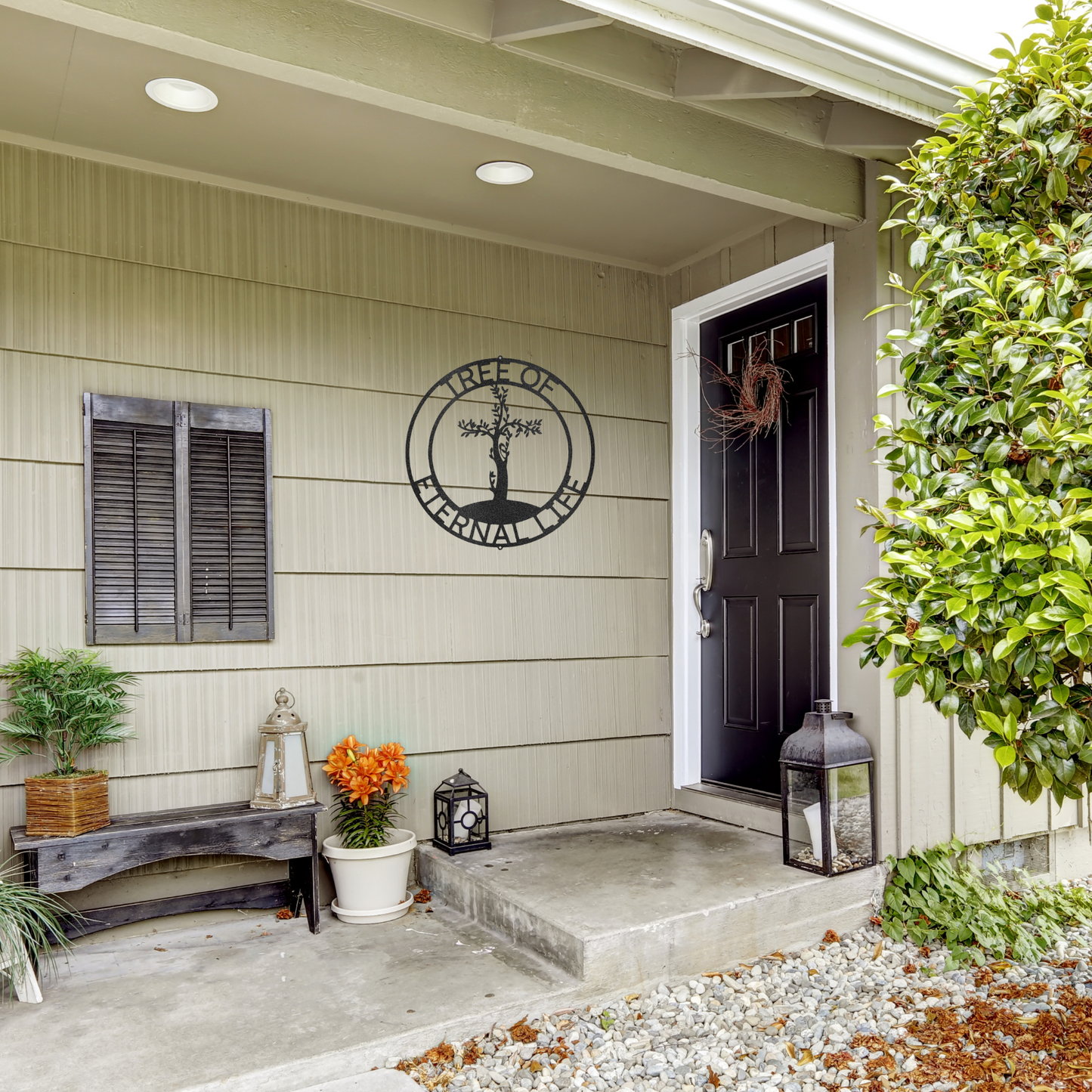 Cross Tree Monogram - Steel Sign