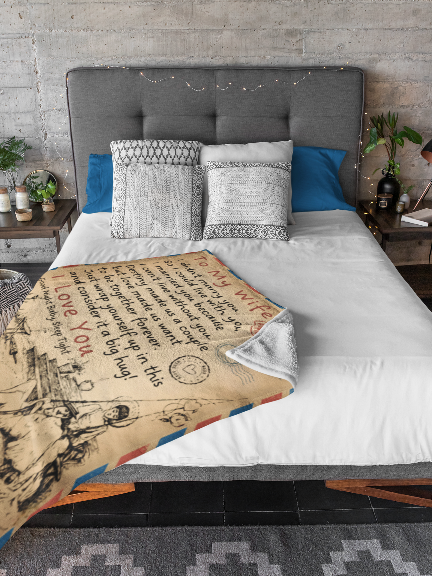 To my Wife | Vintage Letter | Arctic Fleece Blanket