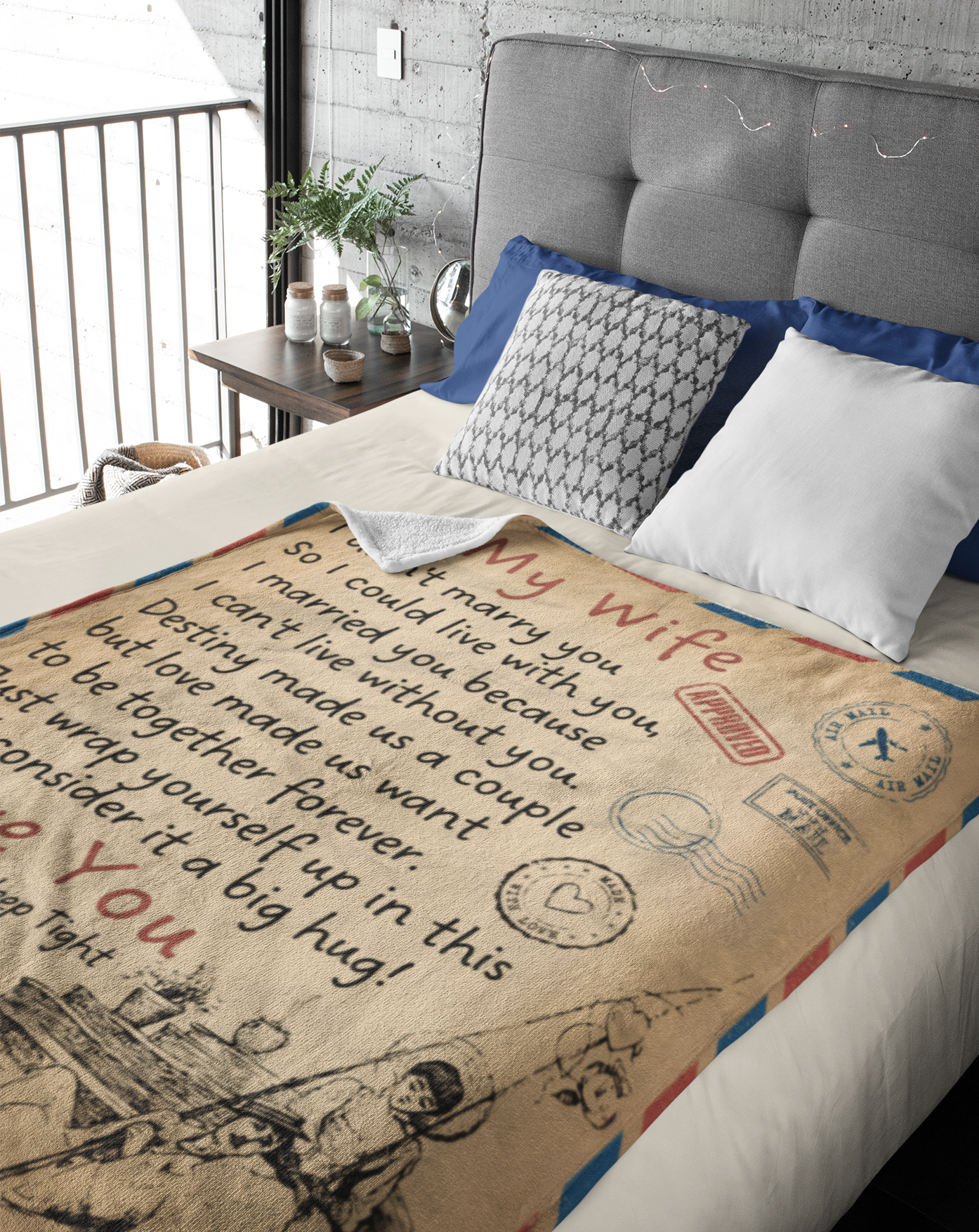 To my Wife | Vintage Letter | Arctic Fleece Blanket