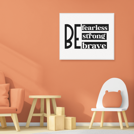 BE FEARLESS,STRONG,BRAVE CANVAS, Christian wall art