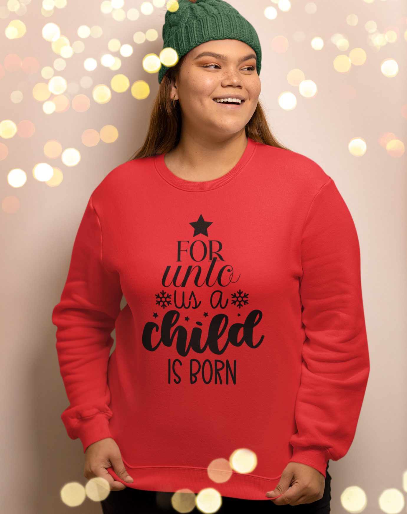 FOR UNTO US A CHILD IS BORN SWEATSHIRT, Christian christmas sweatshirt, Jesus sweatshirt