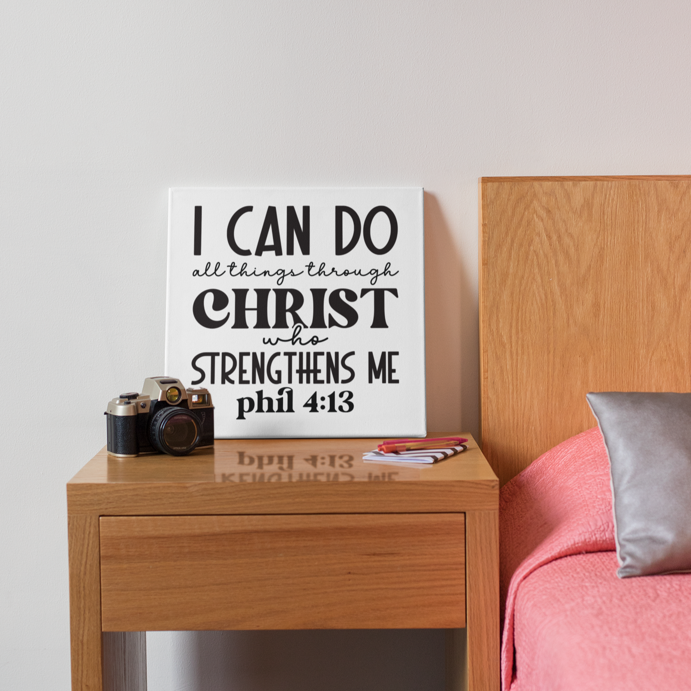 I CAN DO ALL THINGS THROUGH CHRIST SQUARE CANVAS, Christian wall art