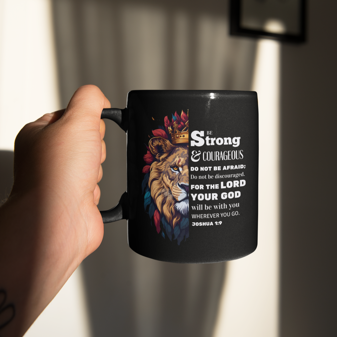 Joshua 1:9 | Lion | Ceramic Mug