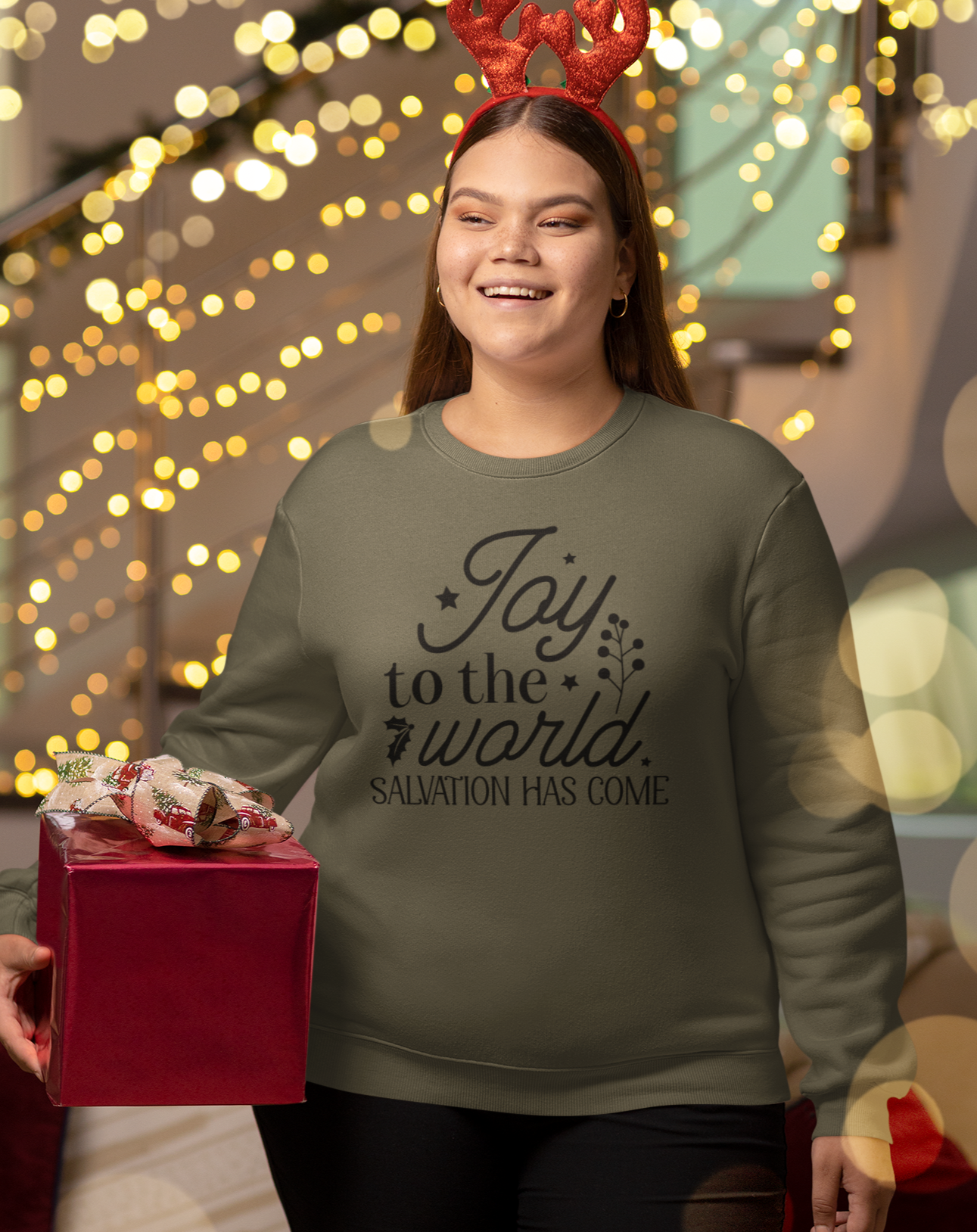 JOY TO THE WORLD SALVATION HAS COME SWEATSHIRT, Christian Christmas sweater, Jesus sweatshirt
