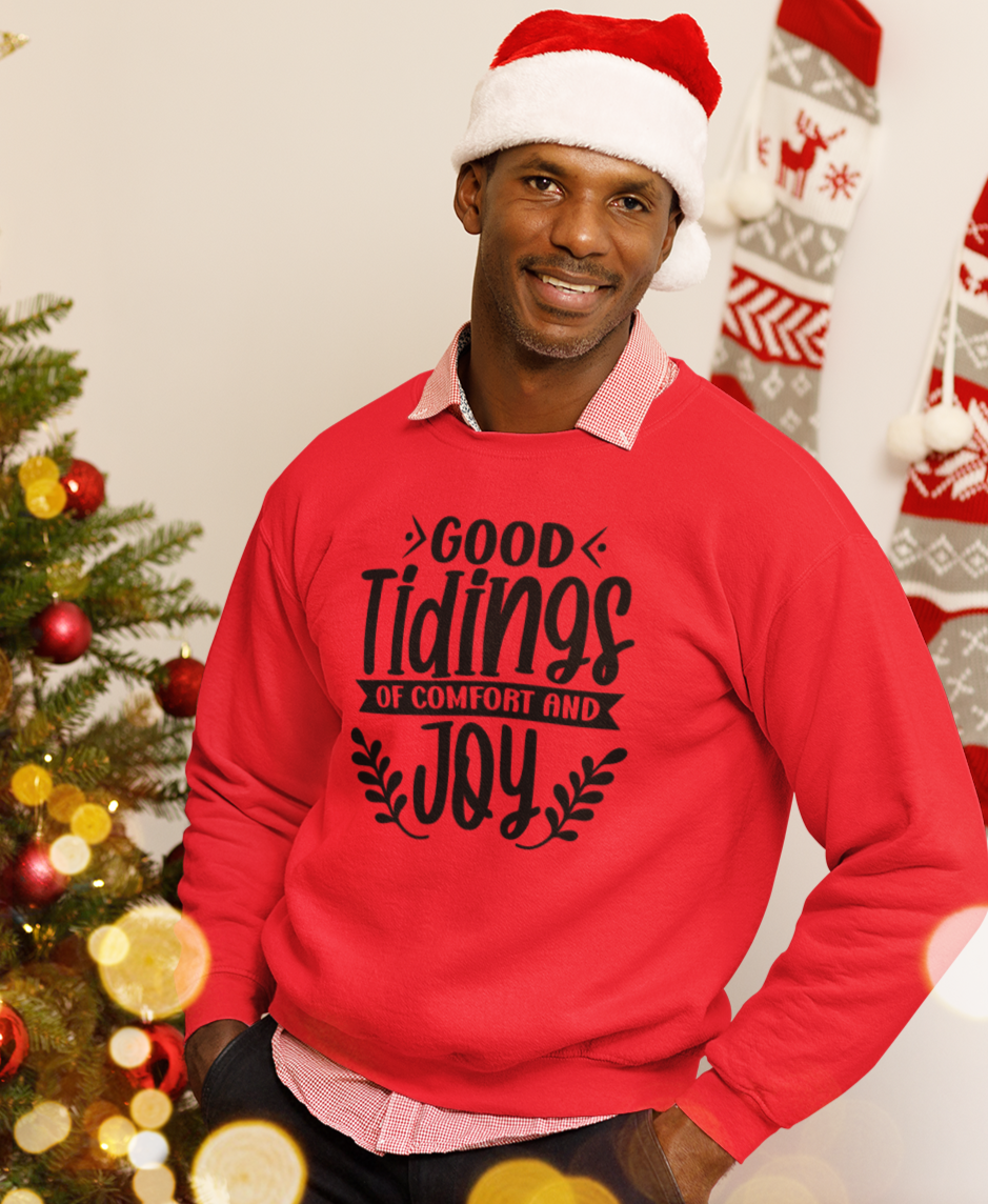 GOOD TIDINGS OF COMFORT AND JOY SWEATSHIRT, Christian Christmas sweater, Jesus sweater