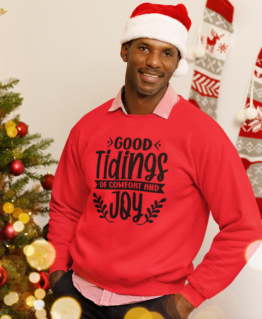 GOOD TIDINGS OF COMFORT AND JOY SWEATSHIRT, Christian Christmas sweater, Jesus sweater