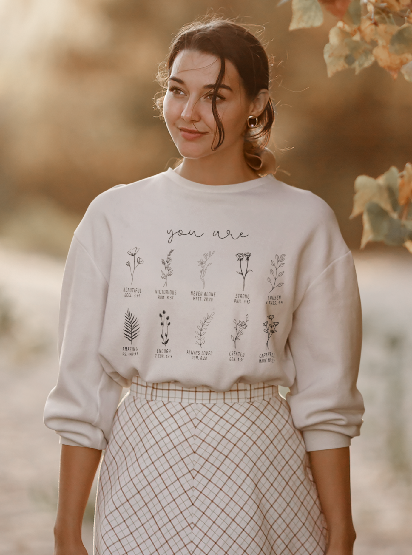 You Are Bible Verse Sweatshirt, Inspiration Bible Sweater, Wild flower Christian Shirt, Retro Christian
