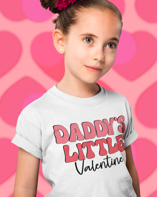 Daddy's Little Valentine | Youth Cotton T-Shirt