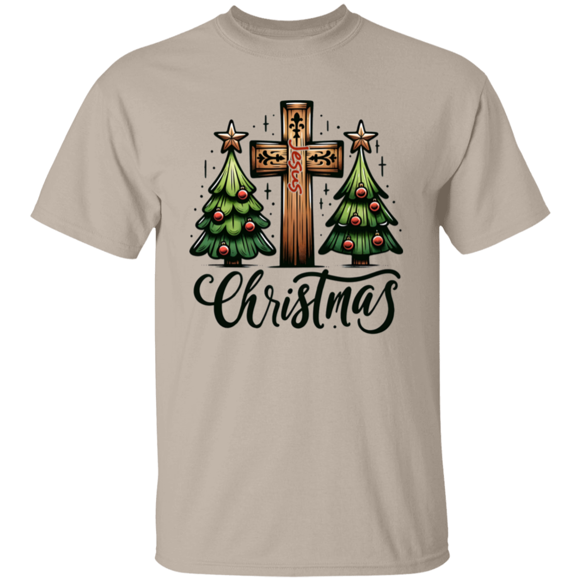 Cross and Trees Christmas T-Shirt