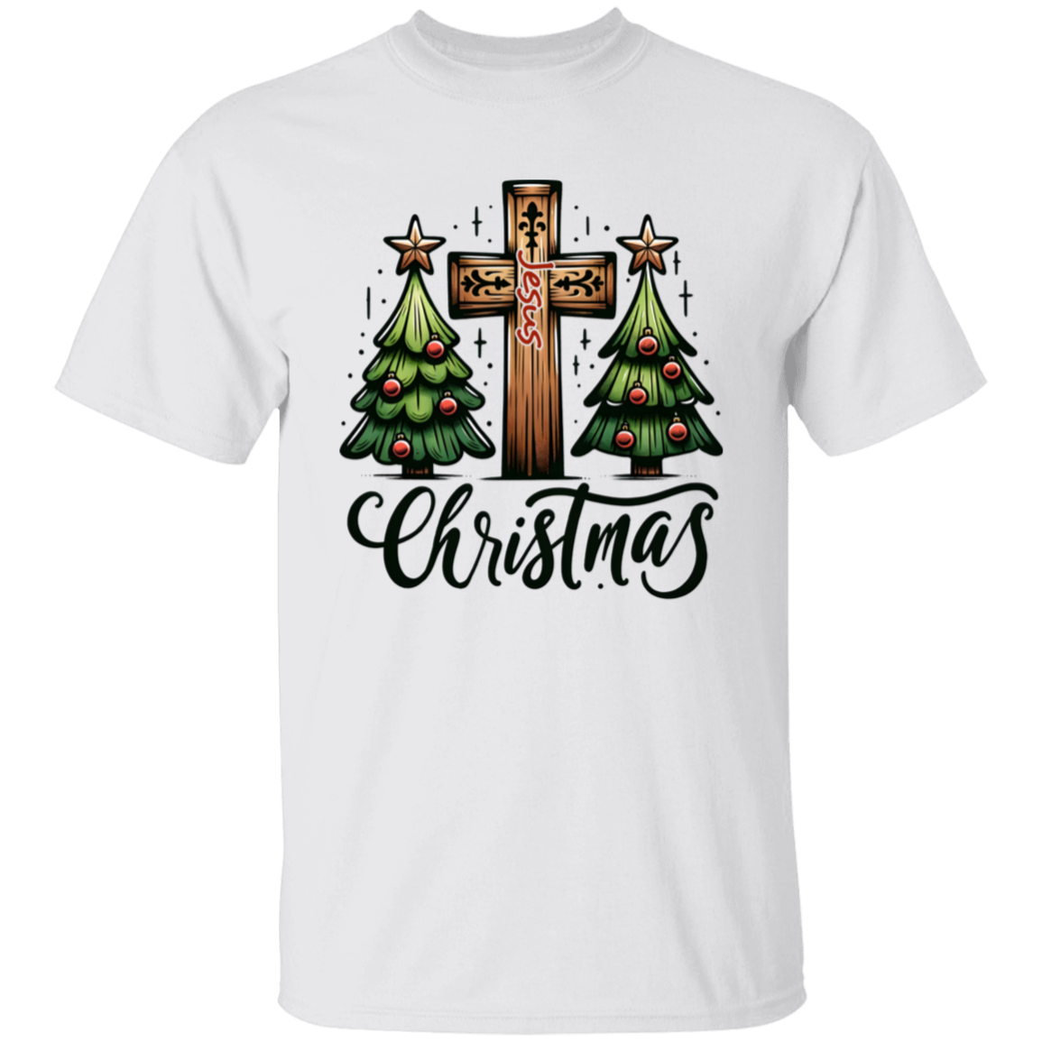 Cross and Trees Christmas T-Shirt