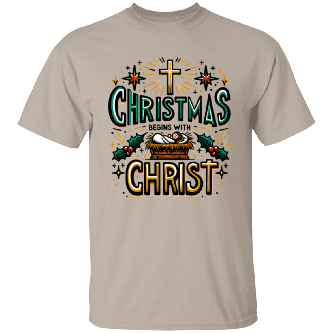 Christmas Begins With Christ Christmas T-Shirt