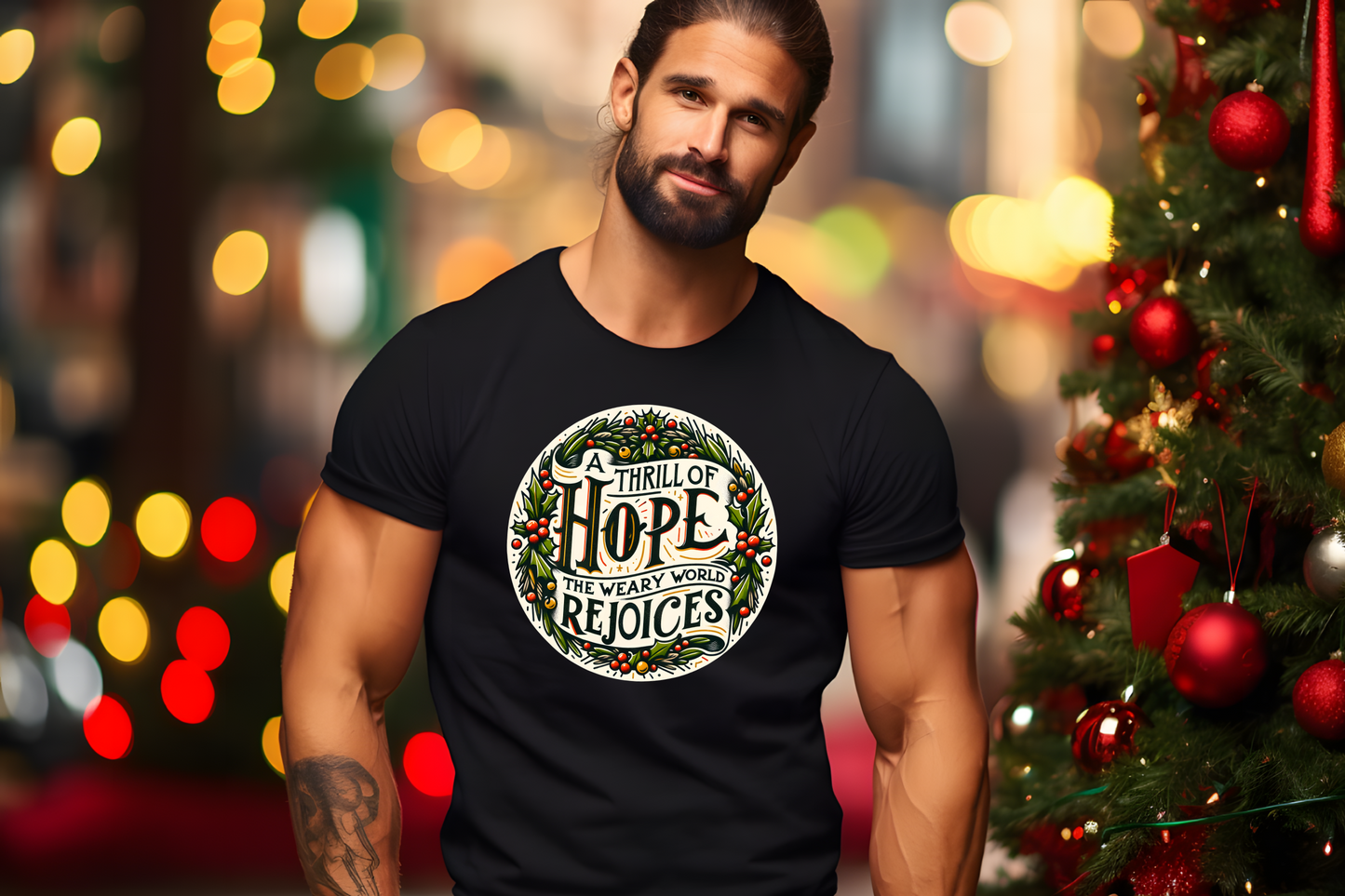 A Thrill Of Hope The Weary World Rejoices Christmas T-Shirt