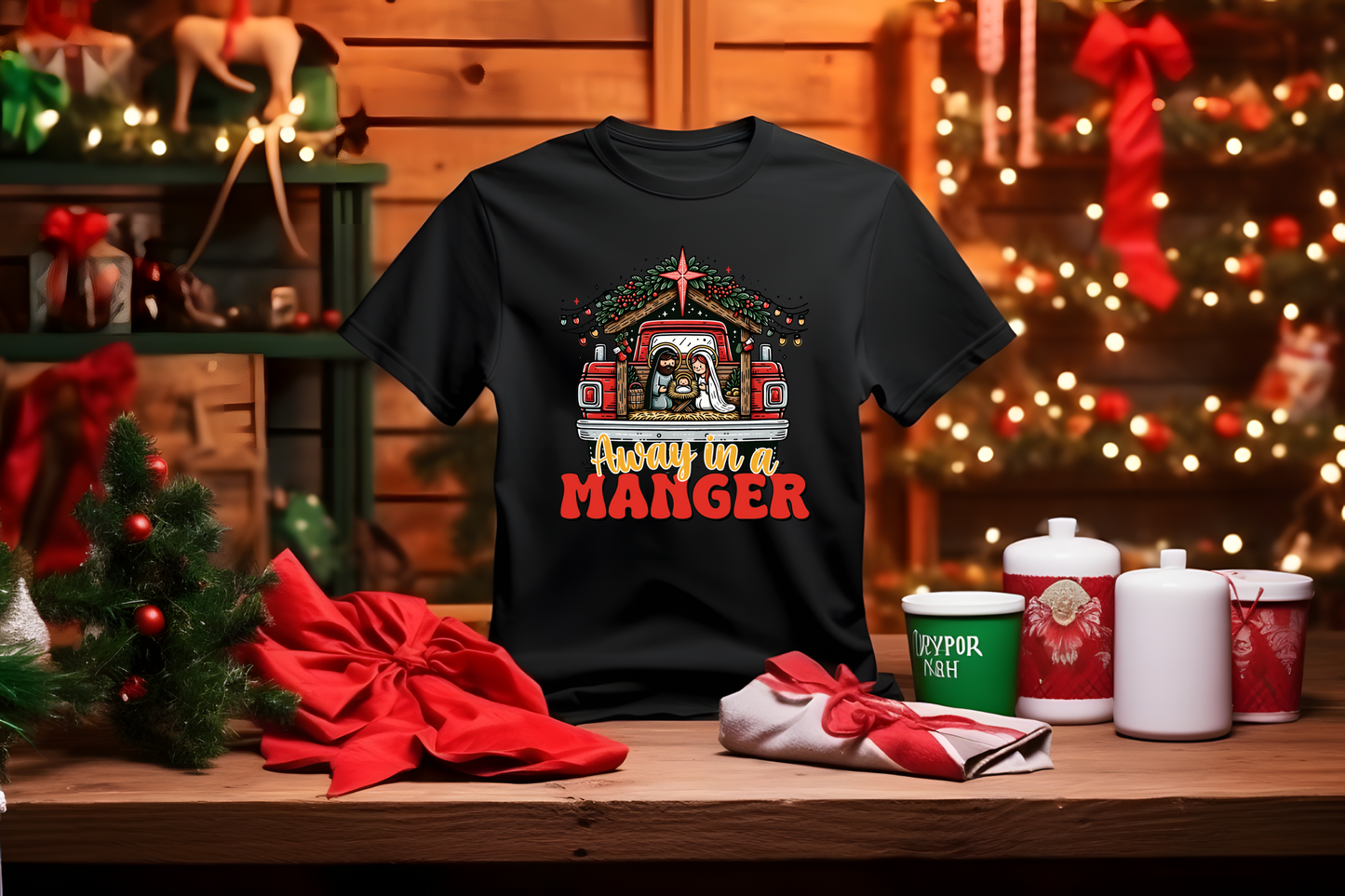 Away In A Manger Christmas T-Shirt