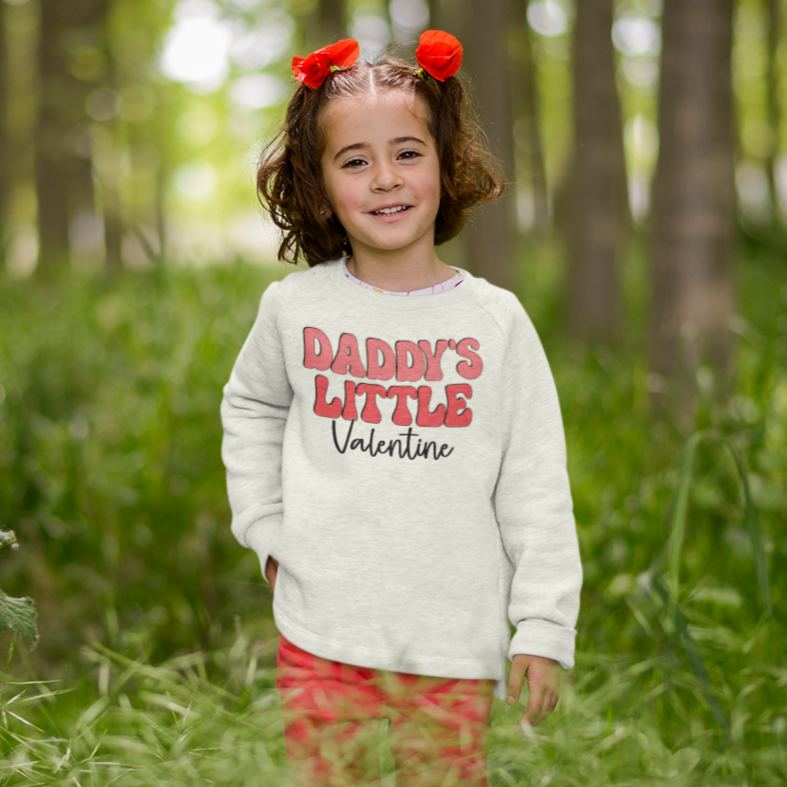 Daddy's Little Valentine | Youth Crewneck Sweatshirt